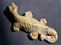 (image for) Unakite Jasper: Lizard carving
