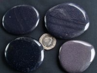 (image for) Goldstone - Blue (manmade starstone): palmstone (medium)