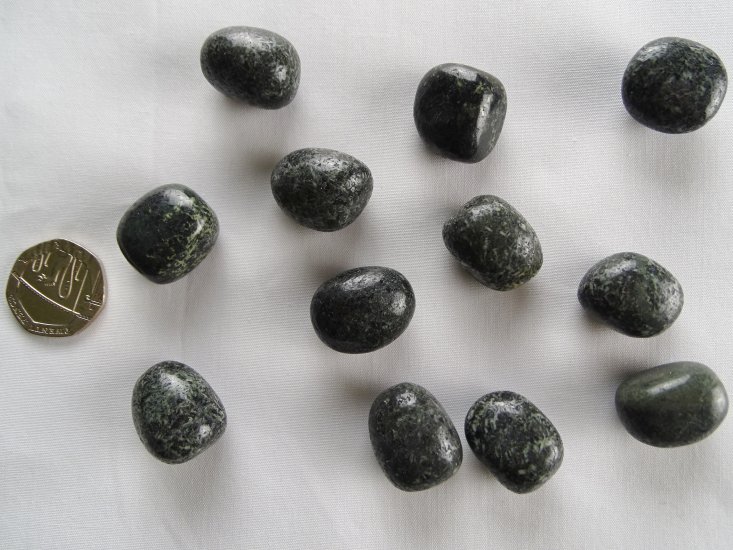(image for) Preseli (Stonehenge) Bluestone: tumbled stones (medium) - Click Image to Close