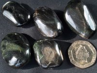 (image for) Diopside - Green/Black (Star): tumbled stones (large)
