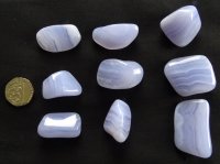 (image for) Agate - Blue Lace (AA grade): tumbled stones (medium)