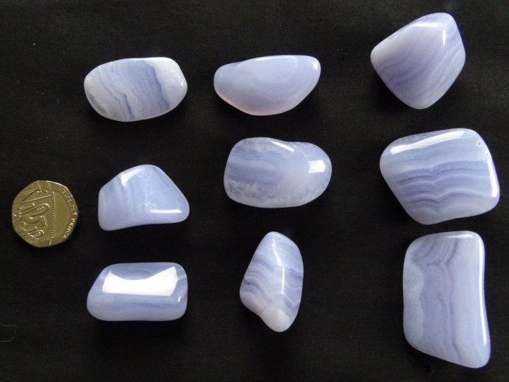 (image for) Agate - Blue Lace (AA grade): tumbled stones (large) - Click Image to Close