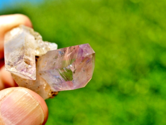 (image for) Amethyst (Brandburg): crystal cluster - Enhydro - Click Image to Close