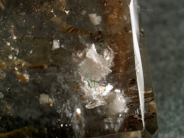 (image for) Smoky / Amethyst Quartz: polished point - Enhydro (Madagascar) - Click Image to Close