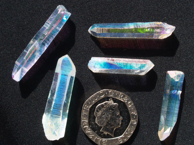 (image for) Angel (Opal / R'bow) Aura Quartz: crystals (xsmall) - Click Image to Close