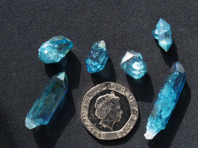 (image for) Aqua Aura Quartz: crystals (small) - Click Image to Close