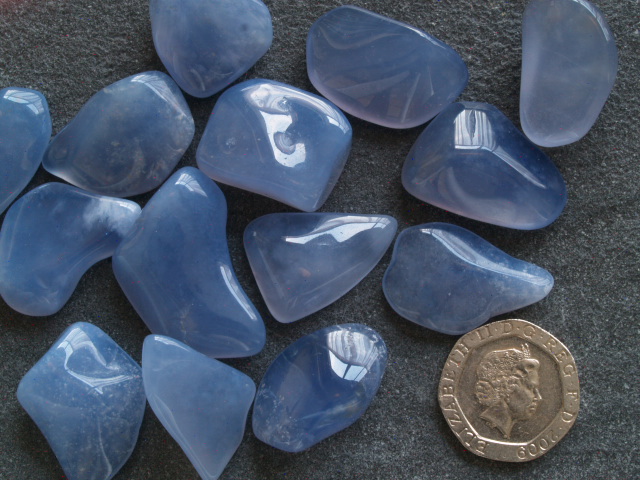 (image for) Agate - Ellensburg Blue: polished pieces - Click Image to Close