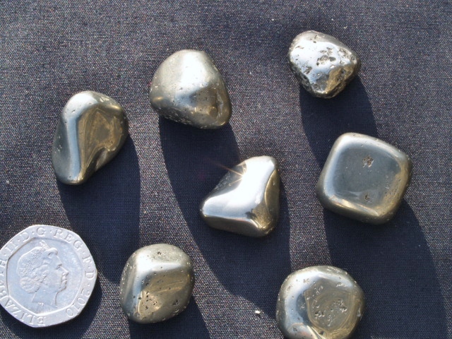 (image for) Pyrite: tumbled stones (small) - Click Image to Close
