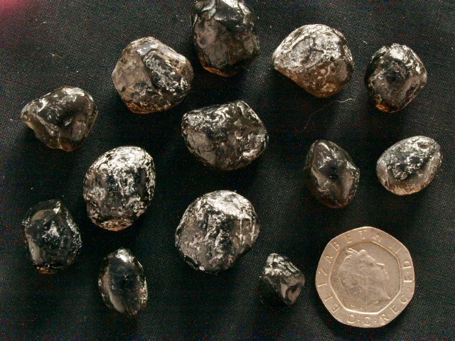 (image for) Obsidian - Smoky (Apache Tear): raw nuggets - Click Image to Close
