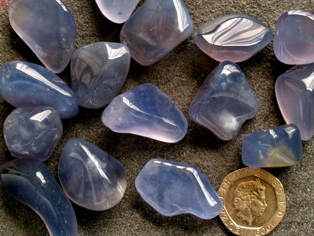 (image for) Agate - Holly Blue: tumbled stones - Click Image to Close