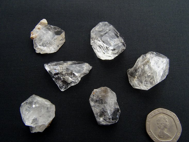 (image for) Herkimer Diamond: crystal pieces - set of 6 - Click Image to Close