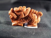Goldstone - Orange (manmade sunstone): Chinese Dragon carving