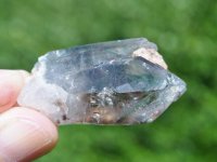 Smoky Quartz (Brandburg): crystal - Enhydro Phantom Twin