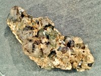 Smoky Quartz with Black Tourmaline: crystal cluster (Namibia)