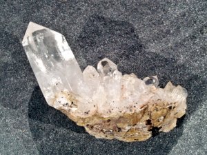 Clear Quartz (Brandburg): crystal cluster