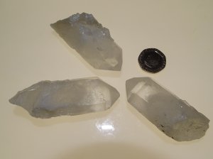 Candle (Celestial) Quartz: crystals - set of 3 (Madagascar)