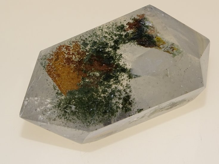 (image for) Clear Quartz: polished point - DT Chlorite Phantom (Madagascar) - Click Image to Close