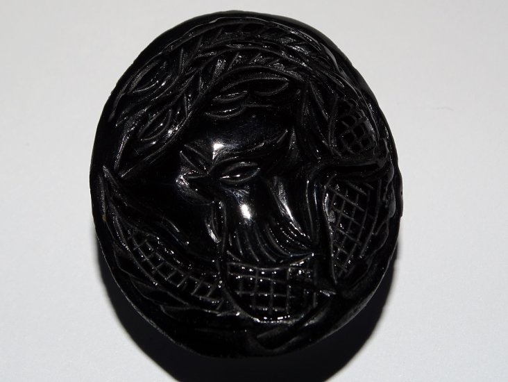 (image for) Tektite - Black: polished carving - Click Image to Close