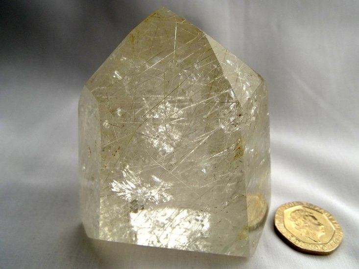 (image for) Rutilated Clear Quartz: polished point (Madagascar) - Click Image to Close