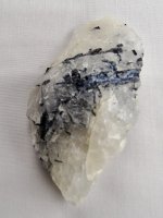 Blue Tourmaline (Indicolite) with Quartz: rough piece