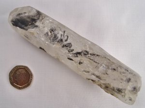 Tibetan Black Spot Quartz: crystal - Lemurian Record-keeper