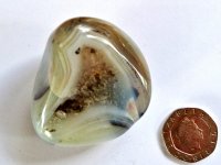 (image for) Agate - Grey Banded (Shantilite): polished pebble (Madagascar)