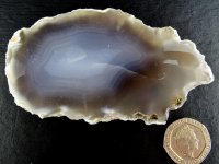 Agate - Grey Banded (Shantilite): polished slice (Madagascar)