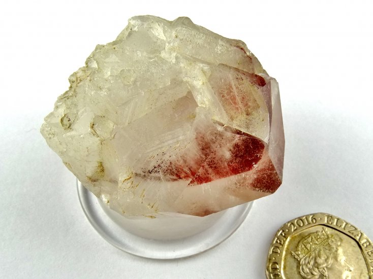 (image for) Clear Quartz: part-polished point - Red Phantom (Congo) - Click Image to Close