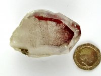 (image for) Clear Quartz: part-polished point - Red Phantom (Congo)