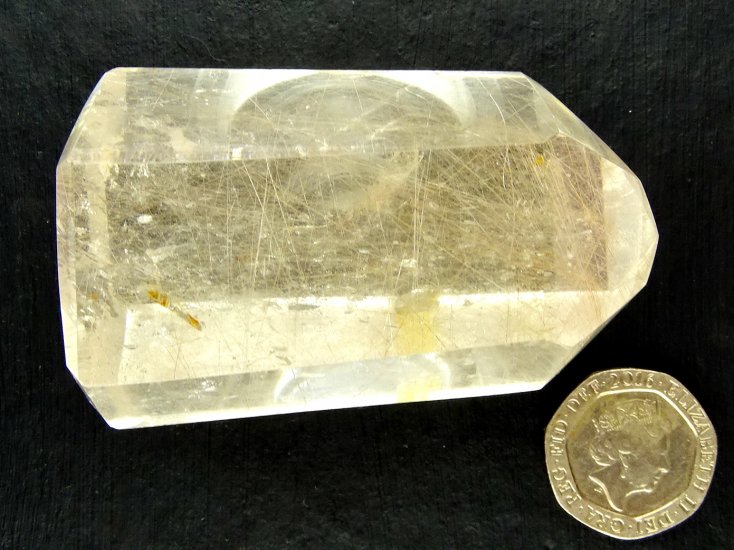 (image for) Rutilated Clear Quartz: polished point (Madagascar) - Click Image to Close