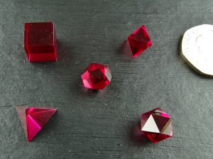 Siberian Ruby: 5 piece set of Platonic Solids