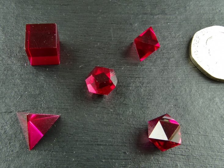 (image for) Siberian Ruby: 5 piece set of Platonic Solids - Click Image to Close