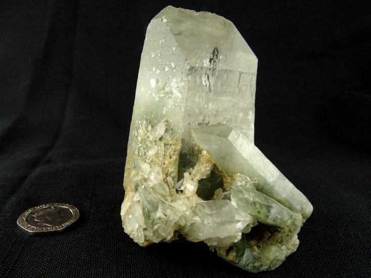 (image for) Clear Quartz: crystal cluster - Chlorite Included Lightbrary - Click Image to Close