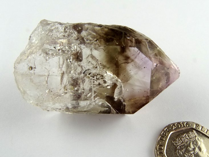 (image for) Amethyst / Smoky Quartz (Brandburg): crystal - Phantom - Click Image to Close