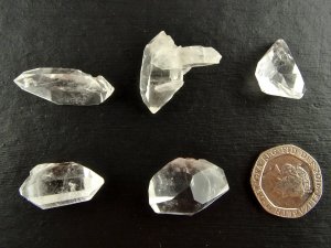 Clear Quartz: crystals set of 5 - DT