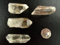 Citrine / Smoky Quartz: crystals - set of 4