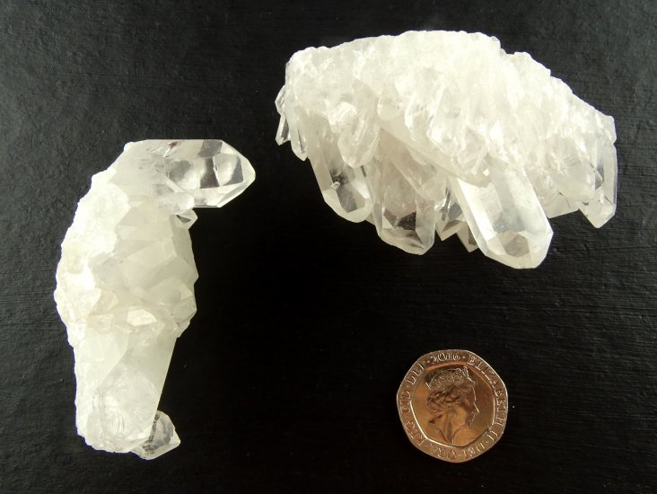 (image for) Clear Quartz: crystal cluster (Brazil) - pair - Click Image to Close