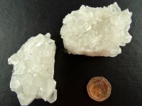 Clear Quartz: crystal cluster (Brazil) - pair