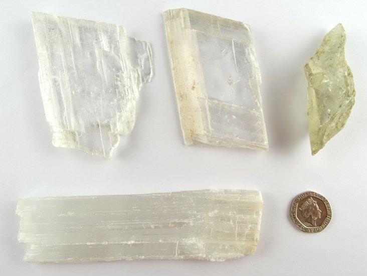 (image for) Selenite: crystal and flats - set of 4 - Click Image to Close