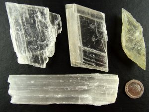 Selenite: crystal and flats - set of 4