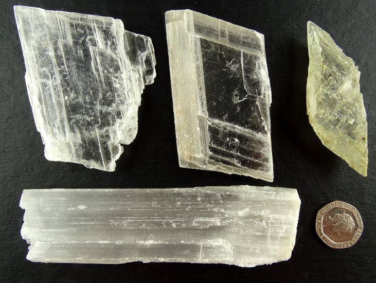 (image for) Selenite: crystal and flats - set of 4 - Click Image to Close