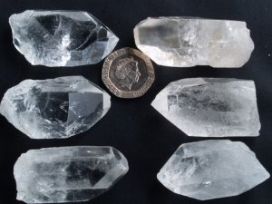 Clear Quartz - Brazil: crystals - set of 6 (large)