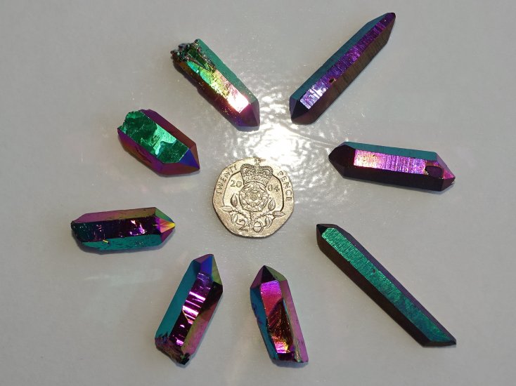(image for) Flame Aura (Titanium) Quartz - AA grade: crystals (xsmall) - Click Image to Close