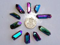 (image for) Flame Aura (Titanium) Quartz - AA grade: crystals (small)