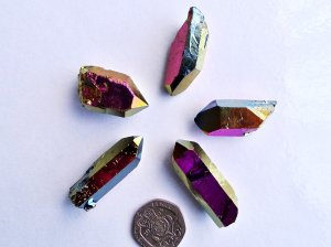 Heart-Flame (Titanium) Aura Qtz - AA grade: crystals (xlarge)