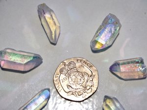 Angel (Opal / R'bow) Aura Qtz - AA grade: crystals (small)