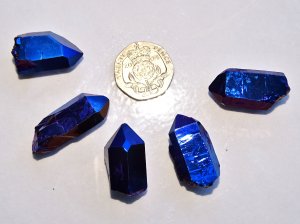 Cobalt Aura Quartz - AA grade: crystals (large)