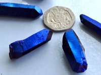 Cobalt Aura Quartz - AA grade: crystals (medium)
