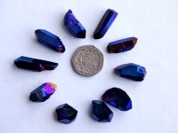 Cobalt Aura Quartz - AA grade: crystals (small)