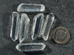 Clear Quartz: crystals - DT set of 6 (medium)